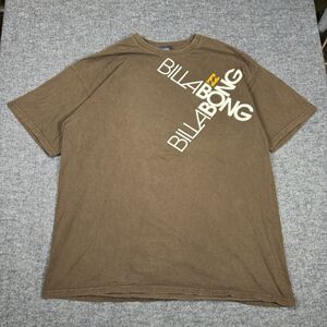 Vintage Billabong T Shirt Mens XL 90s Y2K Faded Brown Surf Skate Short Sleeve